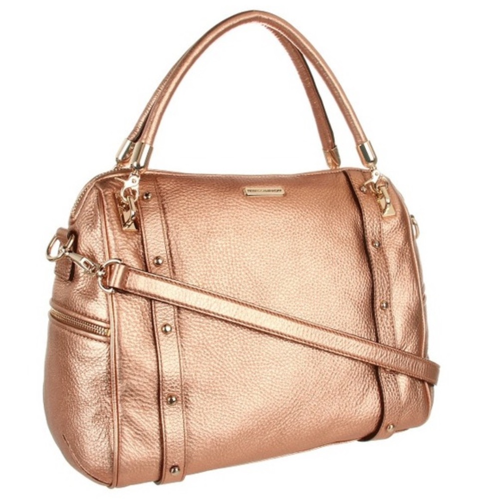 Rebecca Minkoff Cupid Leather Satchel - Metallic Rose Gold